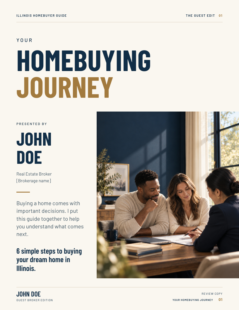 Four-page homebuying booklet sample
